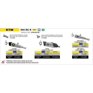 Silencioso Pista de aluminio negro KTM 990 RC R 2026