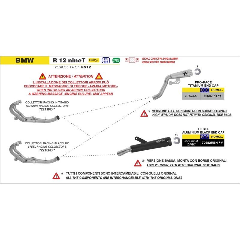 Silenciador REBEL en nichrom negro BMW R12 Nine-T E5+ 2026