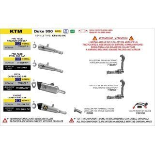 Silenciador Racing aluminio negro - KTM 990 Duke 2026