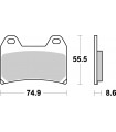 Pastillas de freno delanteras Road Racing Carboncomposite