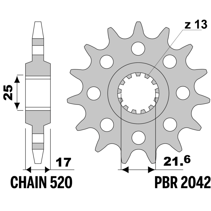 Piñón PBR CBR-RR (C.520) +FORI 18NC