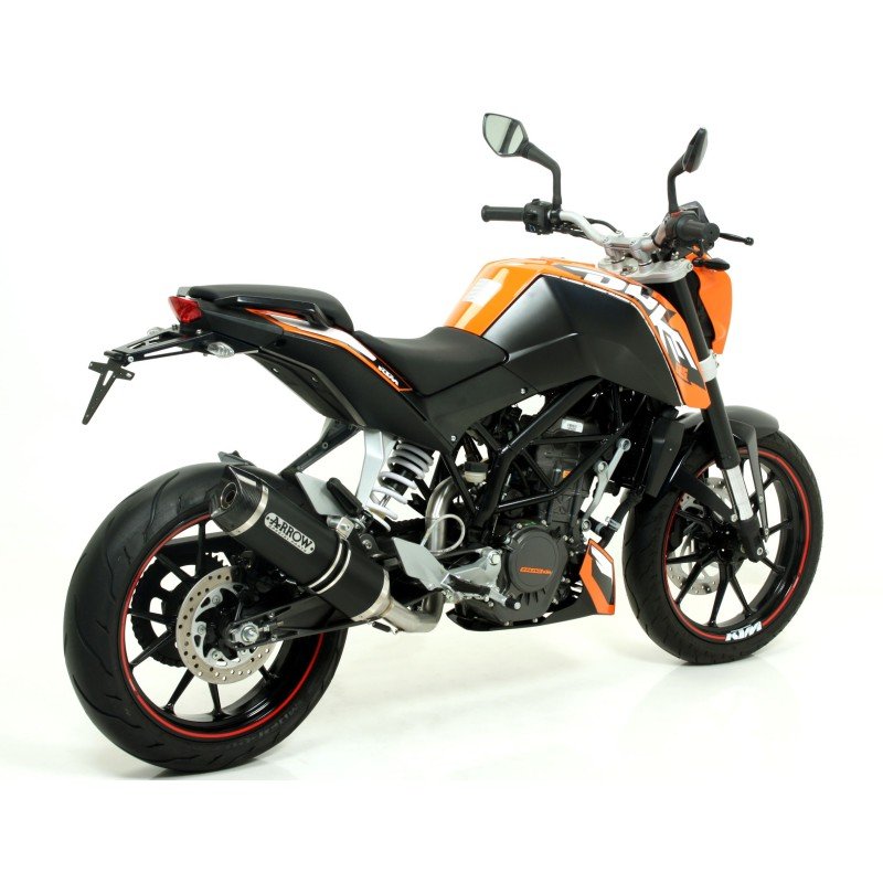Silenciador Street Thunder de aluminio negro copa carbono KTM DUKE125'11 / KTM DUKE 200'12-13