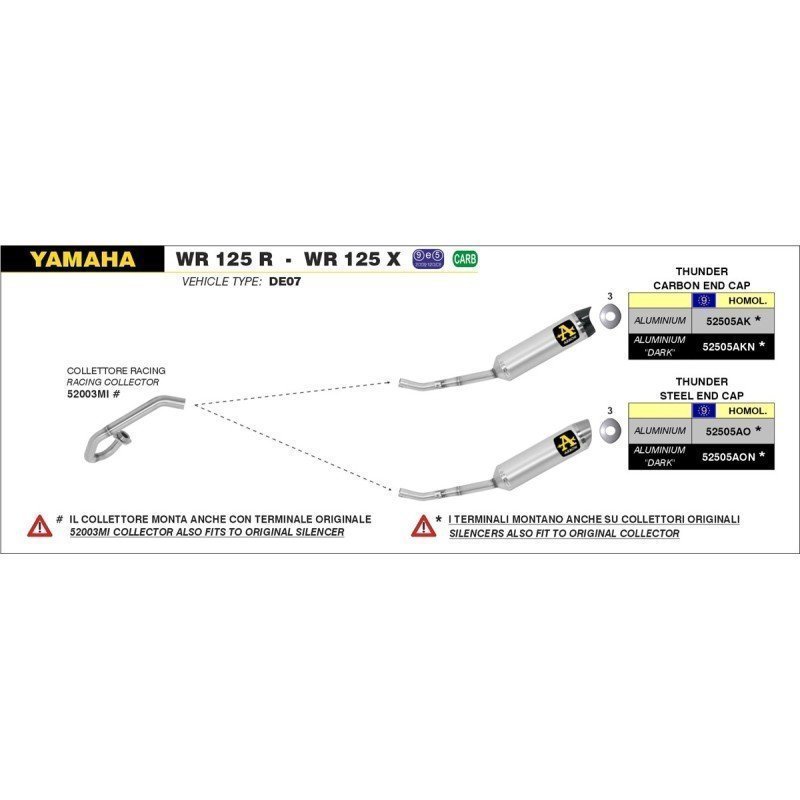Colector racing YAMAHA WR 125 X'09