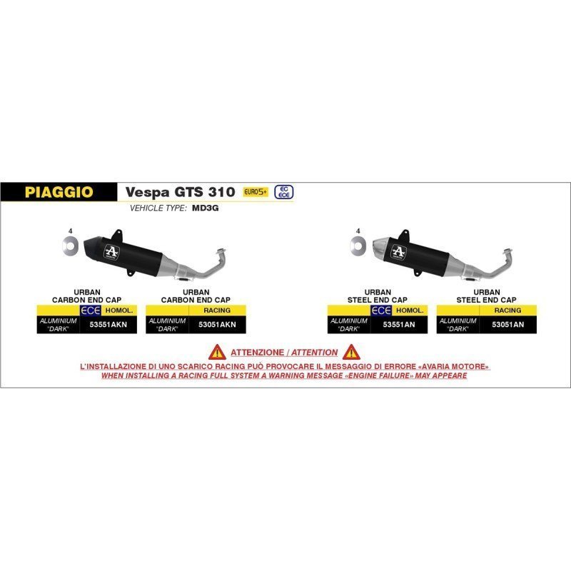 Kit completo para VESPA GTS 310 EURO5+ 2025