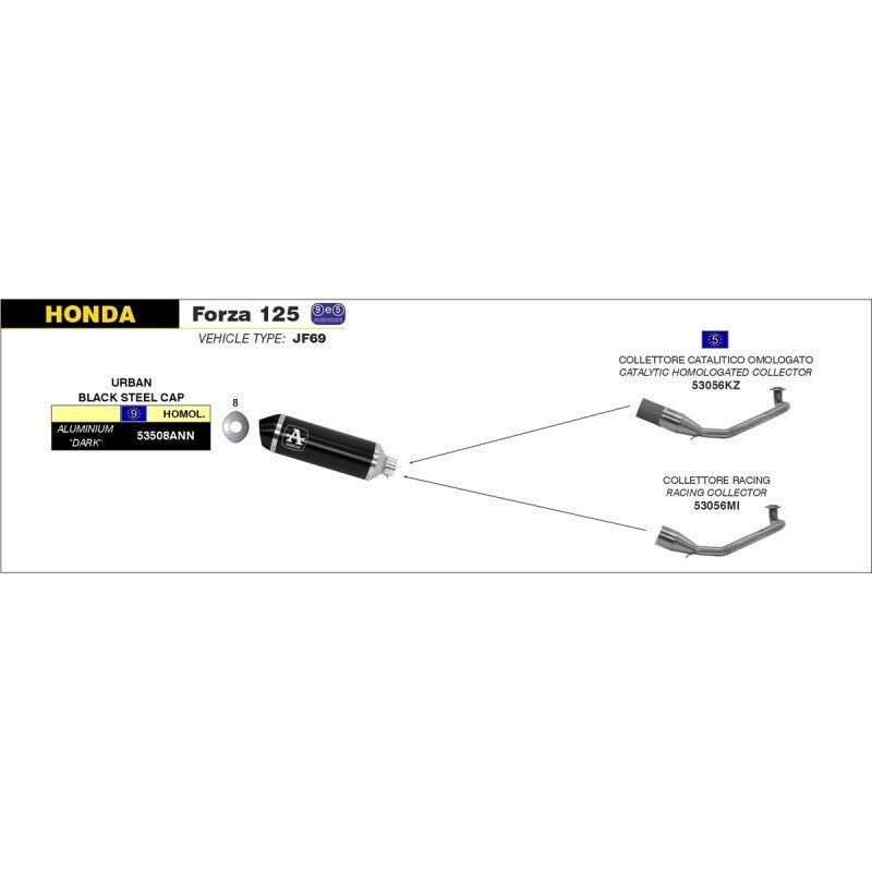 Colector catalítico para escape Urban HONDA FORZA 125 '15/20