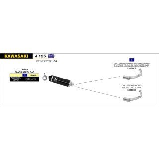 Silenciador Urban de aluminio negro KYMCO DOWNTOWN 125I '09/16 - KAWASAKI J125 '16
