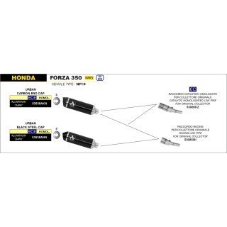 Silenciador Urban de aluminio negro HONDA FORZA/SH 350 '21 (EURO 5)