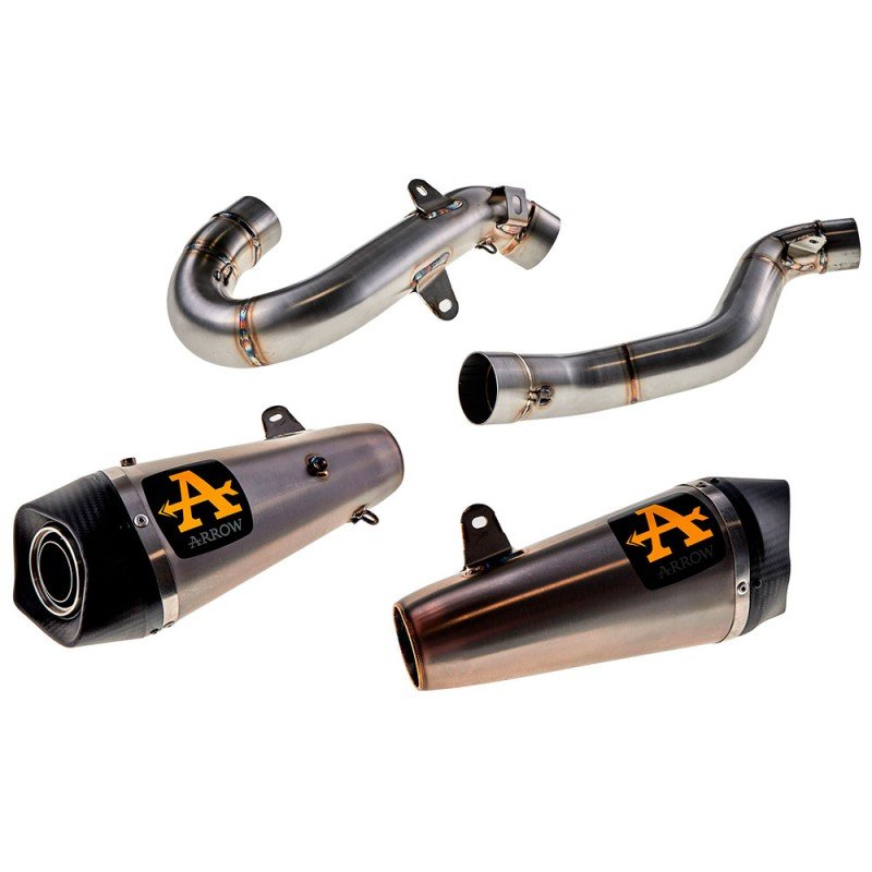 Silenciadores Works de Titanio (Dcho+Izdo) con conectores de acero DUCATI PANIGALE V4 '18/22