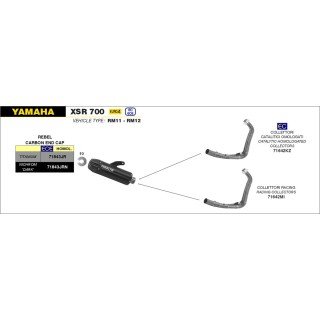 Colector catalitico YAMAHA XSR 700 '16 / MT-07 '14/16