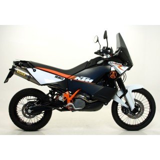 Silenciador Race-Tech de aluminio (Dcho+Izdo) copa carbono KTM 990 ADVENTURE'09-10 / 990 ADVENTURE R'09-10