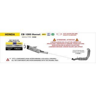 Colector racing inox HONDA CB 1000 HORNET 2025