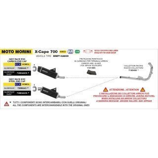 Colector racing MOTO MORINI X-CAPE 700 E5+ 2025