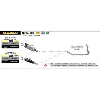 Silenciador Indy Race EVO Titanio RACC.SALD. KAWASAKI Z500/NINJA 500 E5+'24
