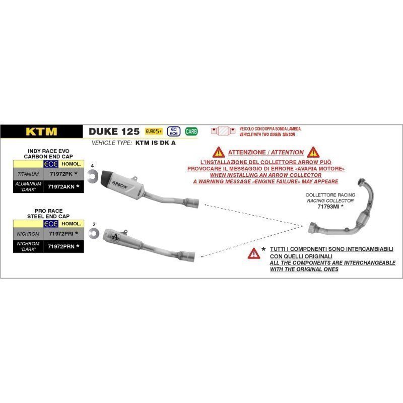 Silenciador Pro-Race nichrom negro KTM DUKE 125 '24 - DUKE 390 '24