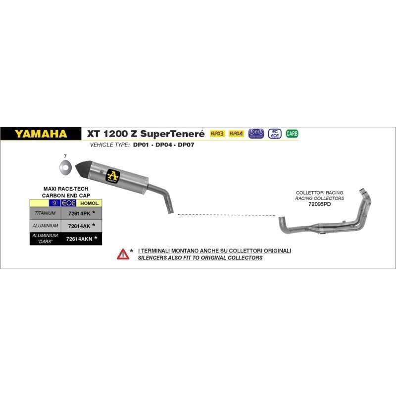 Colector racing YAMAHA XT 1200 ZSU TENERE'10-11