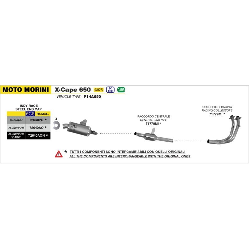Silenciador Indy Race en Aluminio MOTO MORINI X-CAPE 650 '22/25