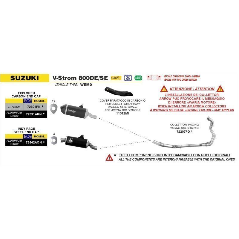 Silenciador Indy Race en Aluminio negro SUZUKI V-STROM 800DE 23