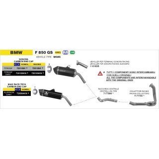 Silenciador Maxi Race-Tech de aluminio negro copa carbono BMW F 850GS 21/22